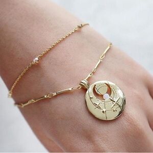 Wanderlust + Co. Gold October Birthstone Opal Charm Bracelet